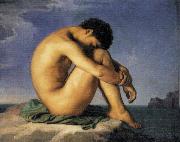 Hippolyte Flandrin Young Man by the Sea oil painting artist